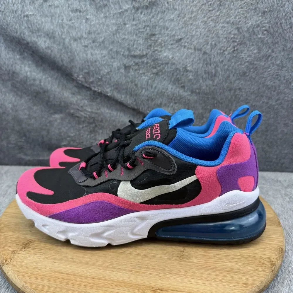 Nike Air Max 270 React Shoes Boys Size 7Y Pink Black Running Sneakers BQ0101-001